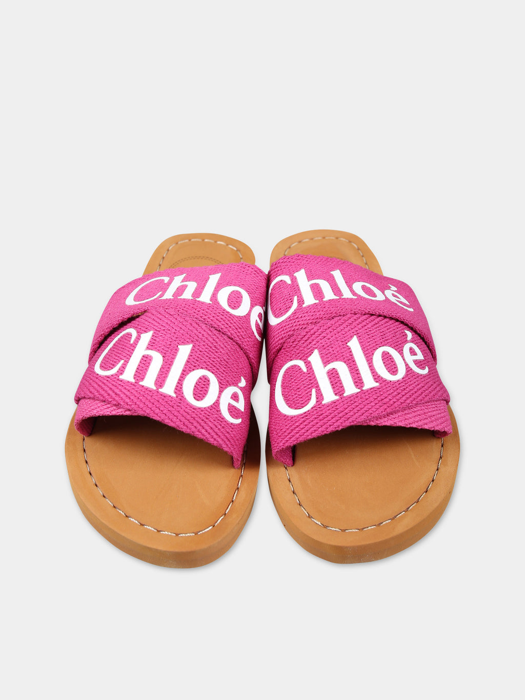 Fuchsia slippers for girl with logo